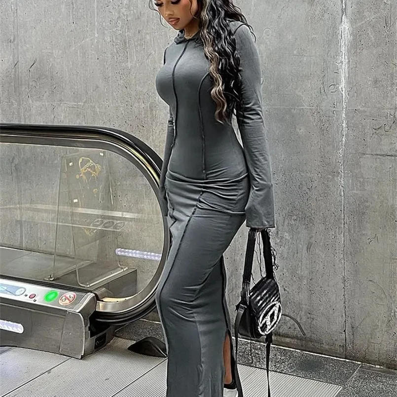 fashion bodycon maxi dress jumpsuit Kliou Womens Casual Hooded Classic... From Zhi01, $12.47 In Bulk SHEIN Slayr Draped Collar