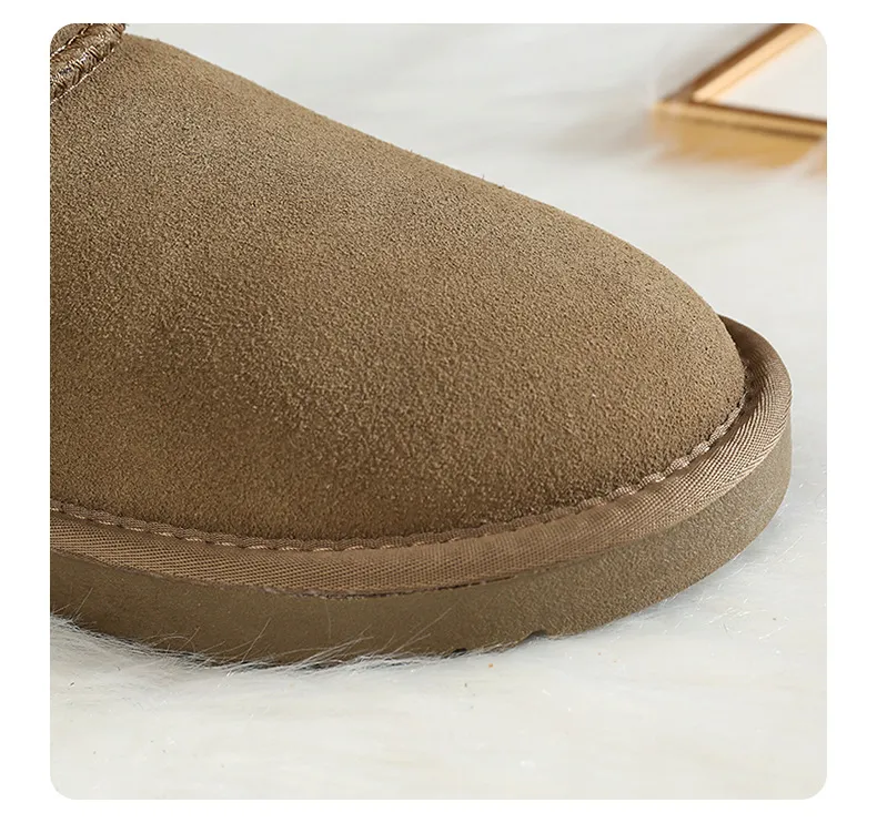 Damen Schneestiefel Mit Lammfellfutter Rutschfeste Winterstiefel_voghion.com