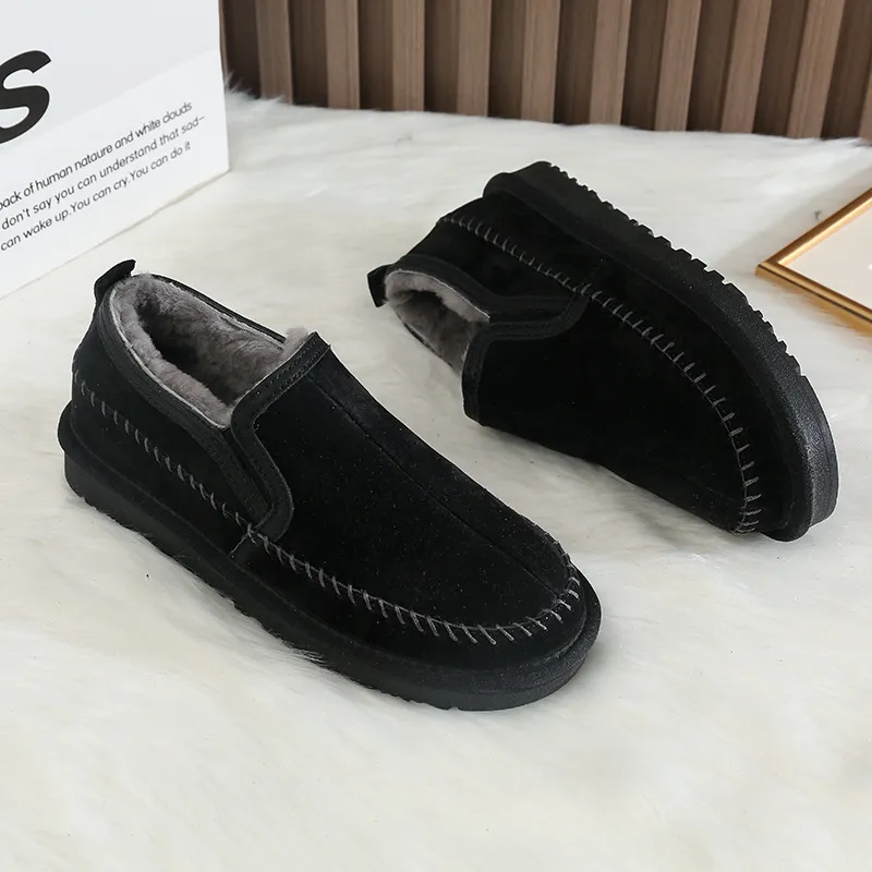 CE Designer Free Shipping Oxhide Affordable Winter Ti Slip Snow Boots With Thick Plush Cotton Shoes Colorful Black_desvips.com