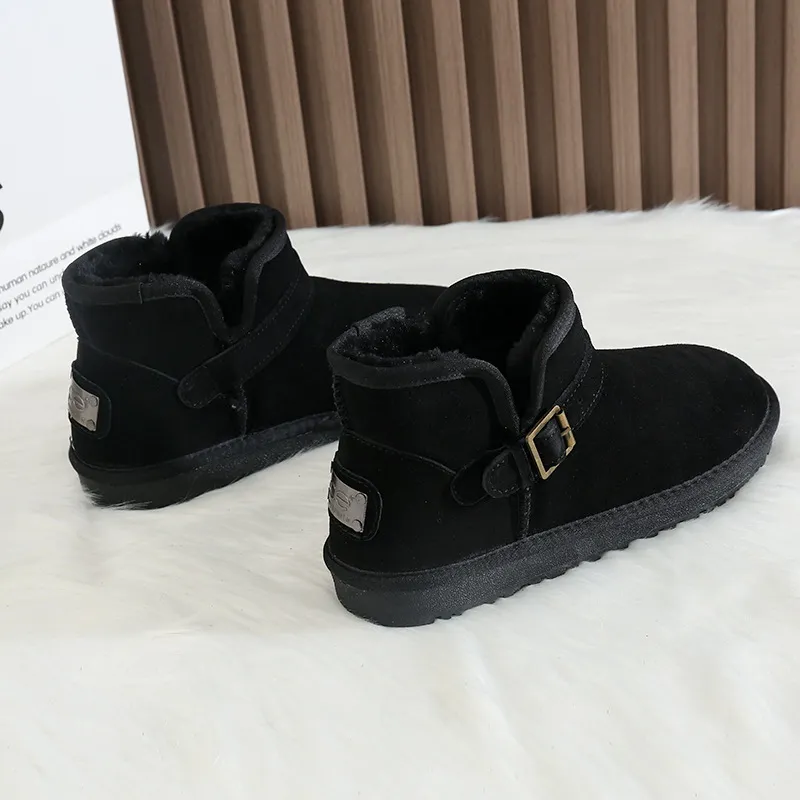 CE Designer Free Shipping Oxhide Affordable Winter Anti Slip Snow Boots With Thick Plush Cotton Shoes Premium Black_voghion.com