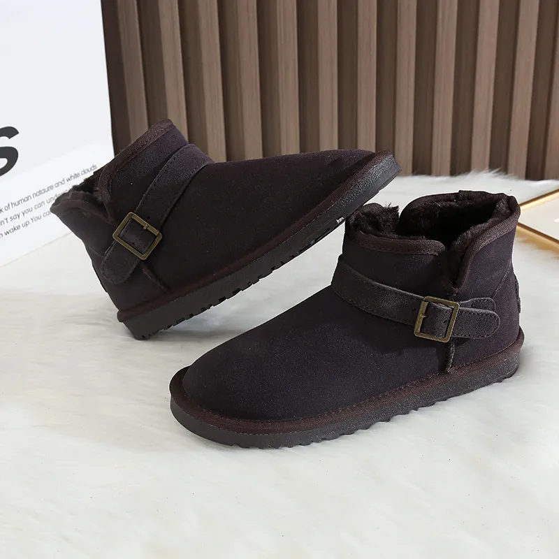 CE Designer Free Shipping Oxhide Affordable Winter Anti Slip Snow Boots With Thick Plush Cotton Shoes Premium Black_voghion.com