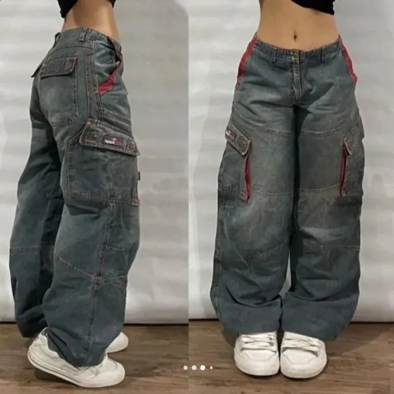 Y2K Womens High Waist Cargo Baggy Jeans Women With From