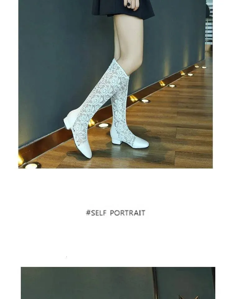 New Roman Flat Bot Sandals Women's Spring Summer High Tube Boots Breathable Me Faionable Sweet Sle Low Heel Ddmysaturn_voghion.com