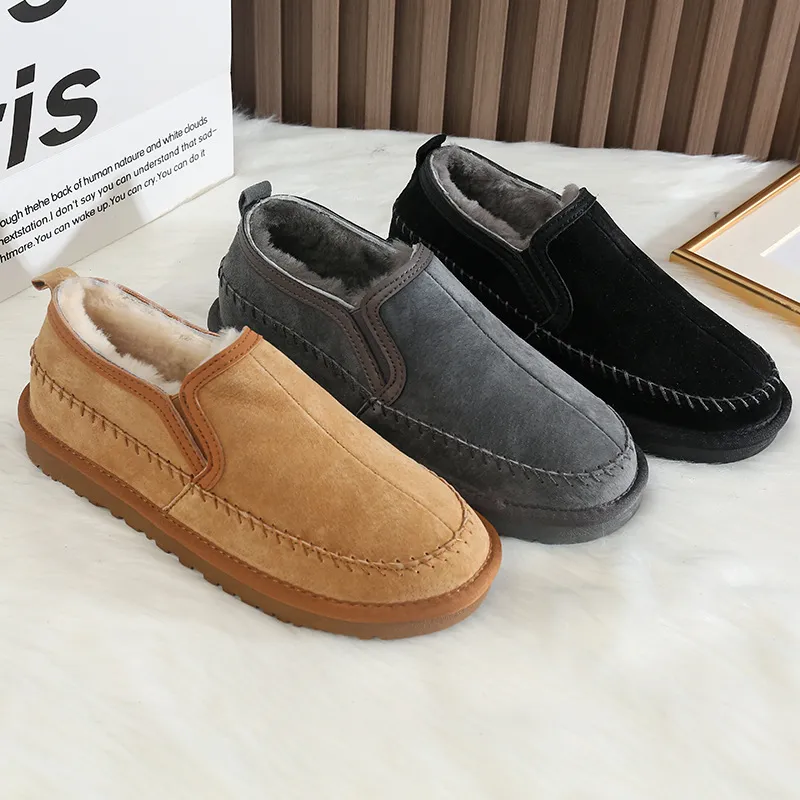 CE Designer Free Shipping Oxhide Affordable Winter Ti Slip Snow Boots With Thick Plush Cotton Shoes Colorful Black_desvips.com