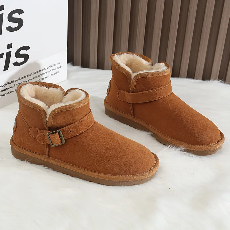 CE Designer Free Shipping Oxhide Affordable Winter Anti Slip Snow Boots With Thick Plush Cotton Shoes Premium Black_voghion.com