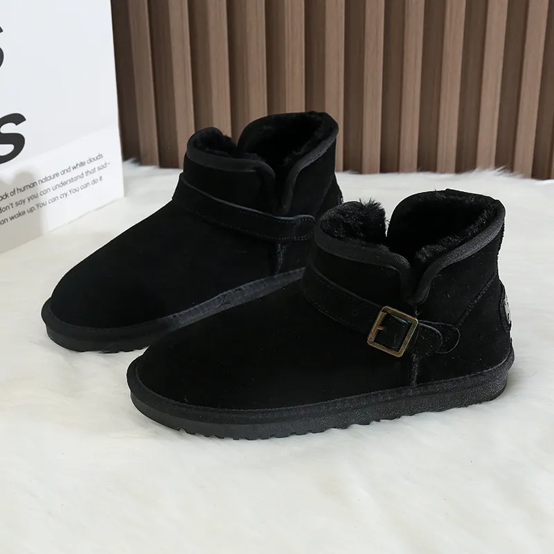 Premium Women's Winter Snow Boots In Black, Warm Plush Lining_voghion.com