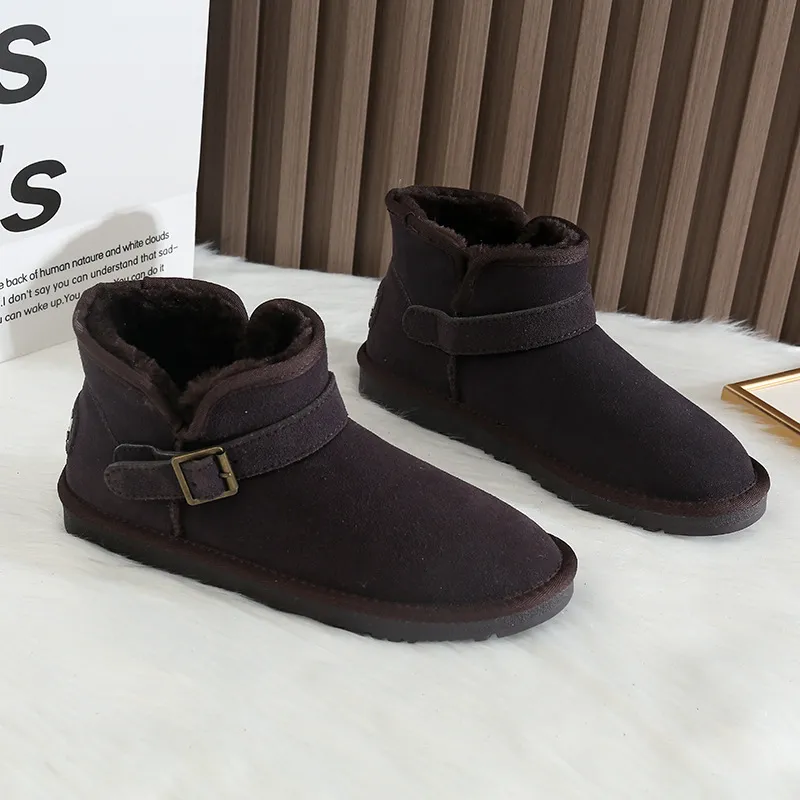 CE Designer Free Shipping Oxhide Affordable Winter Anti Slip Snow Boots With Thick Plush Cotton Shoes Premium Black_voghion.com