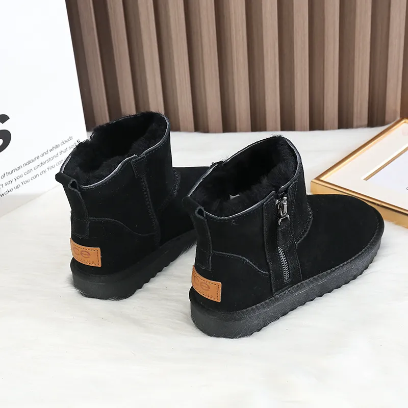 CE Designer Free Shipping Oxhide Affordable Winter Anti Slip Snow Boots With Thick Plush Cotton Shoes Artistic_voghion.com