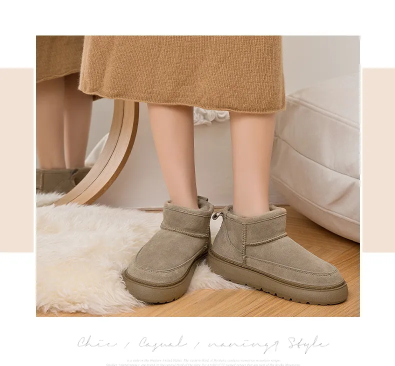 Women's Winter Snow Boots With Anti Slip Sole And Plush Lining_voghion.com