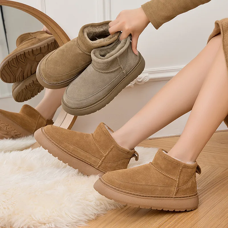 CE Designer Free Shipping Oxhide Affordable Winter Anti Slip Sno Boots Ith Thick Plush Cotton Shoes Sturdy Plain_voghion.com