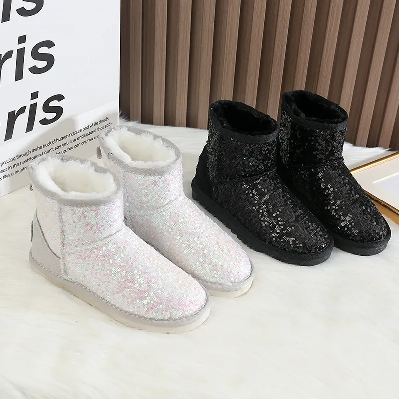 CE Designer Gratis Verzending Oxhide Betaalbare Winter Antislip Sneeuwlaarzen Met Dikke Pluche Katoenen Schoenen Effen_voghion.com