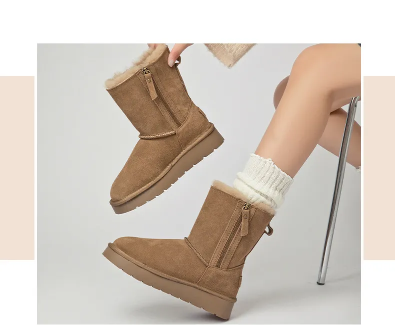CE Designer Gratis Verzending Oxhide Betaalbare Winter Antislip Sneeuwlaarzen Met Dikke Pluche Katoenen Schoenen Vervaardigd_voghion.com