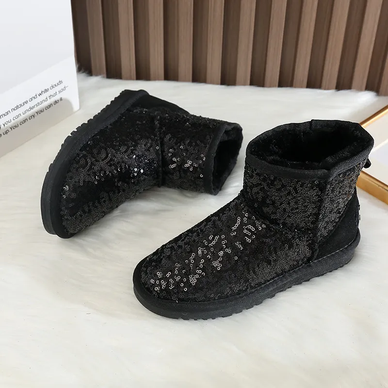 CE Designer Gratis Verzending Oxhide Betaalbare Winter Antislip Sneeuwlaarzen Met Dikke Pluche Katoenen Schoenen Effen_voghion.com