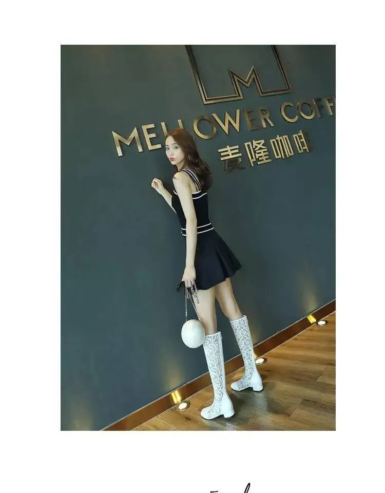 New Roman Flat Bot Sandals Women's Spring Summer High Tube Boots Breathable Me Faionable Sweet Sle Low Heel Ddmysaturn_voghion.com