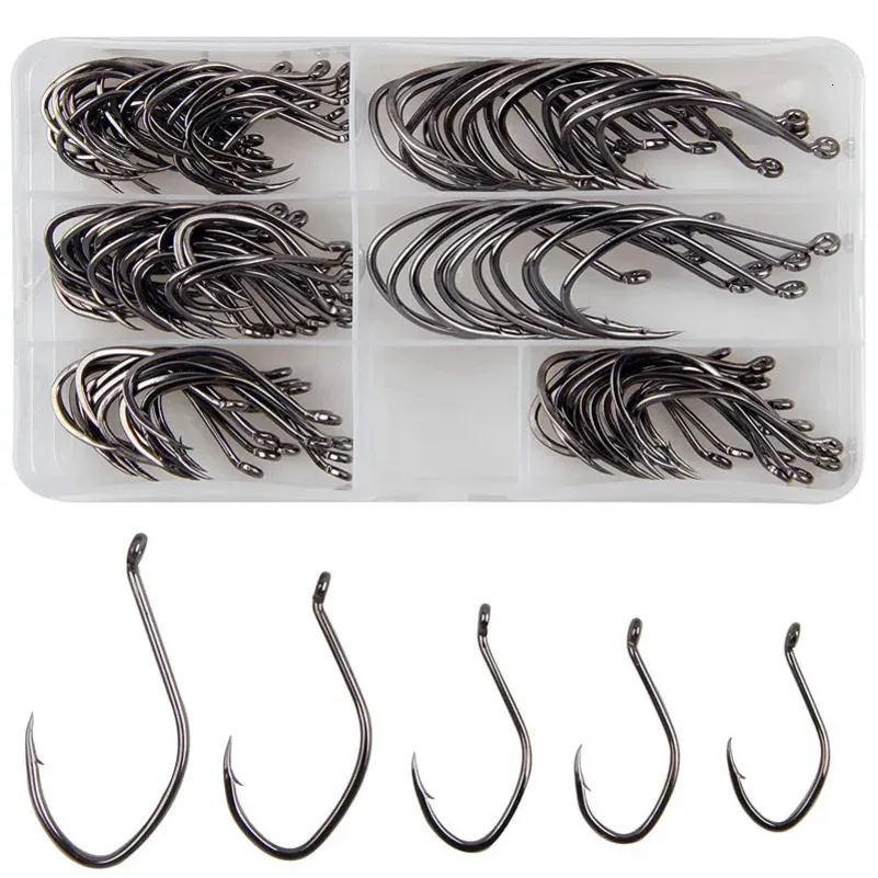black carbon steel fish hooks saltwater Fishing 500 Pcs, Circle Hooks Assortment for Freshwater Ice Fishing, Salt Water Hooks for Catfish Trout Bass Octopus Multi Size 6 8 10 12 14 16 18 20 22 24 : Sports & Outdoors 100pcs Black High Carbon Steel Strong Barbed Fish Hooks Freshwater Multi Sizes Shaddock Fishing 7384 2X Strong