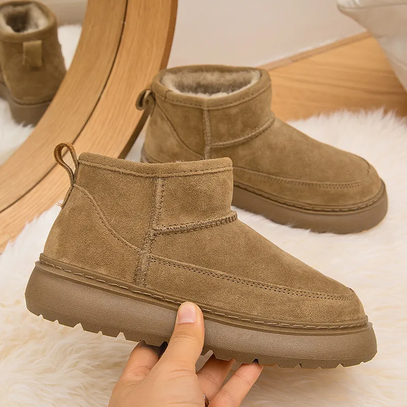 CE Designer Free Shipping Oxhide Affordable Winter Anti Slip Sno Boots Ith Thick Plush Cotton Shoes Sturdy Plain_voghion.com