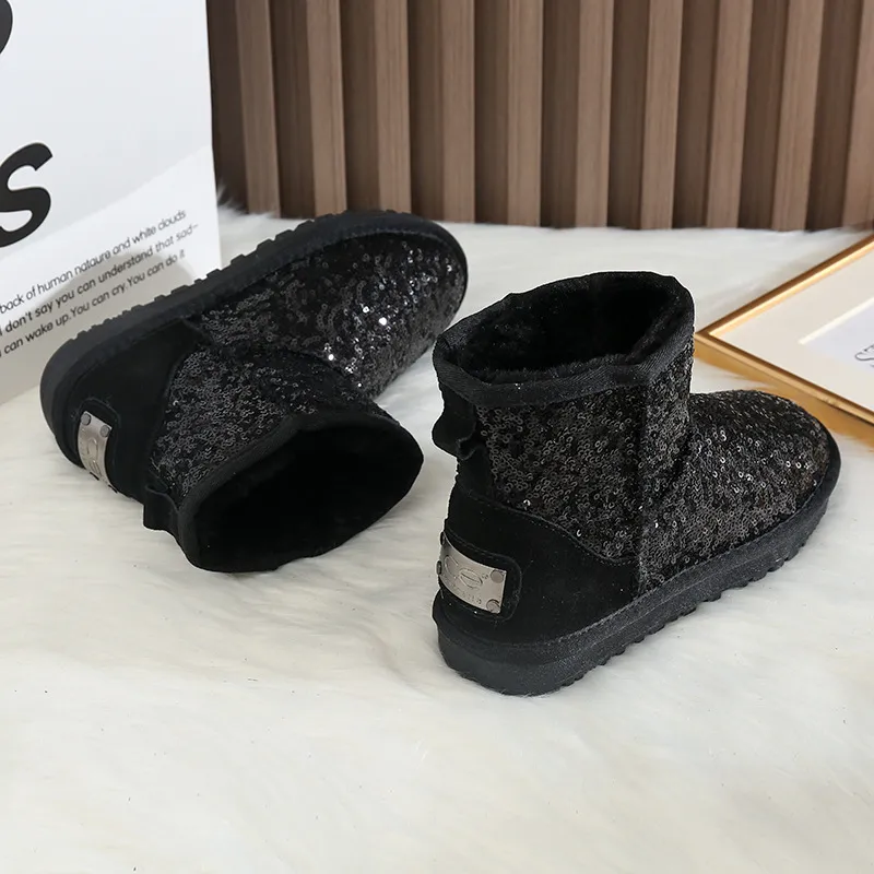 CE Designer Gratis Verzending Oxhide Betaalbare Winter Antislip Sneeuwlaarzen Met Dikke Pluche Katoenen Schoenen Effen_voghion.com