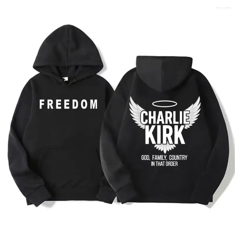 Men's Hoodies Justice Charlie Kirk 2025 Autumn And Winter Printed Cotton High Quality Hoodie Fashion Trend Warm Casual