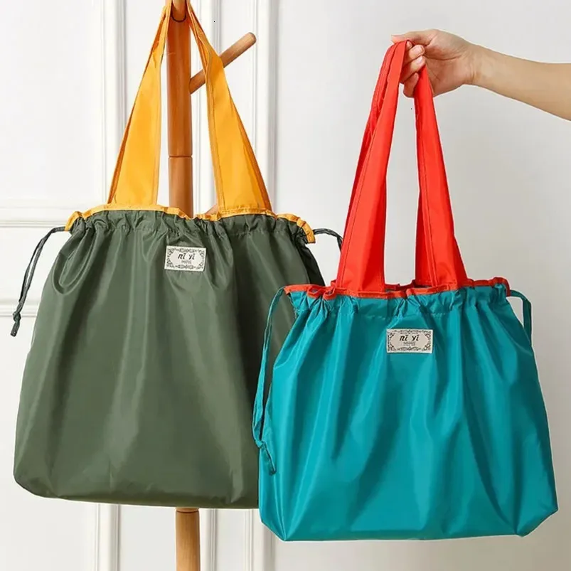 Large Capacity Foldable Shoulder Foldable Bag With Drawstring Closure ...