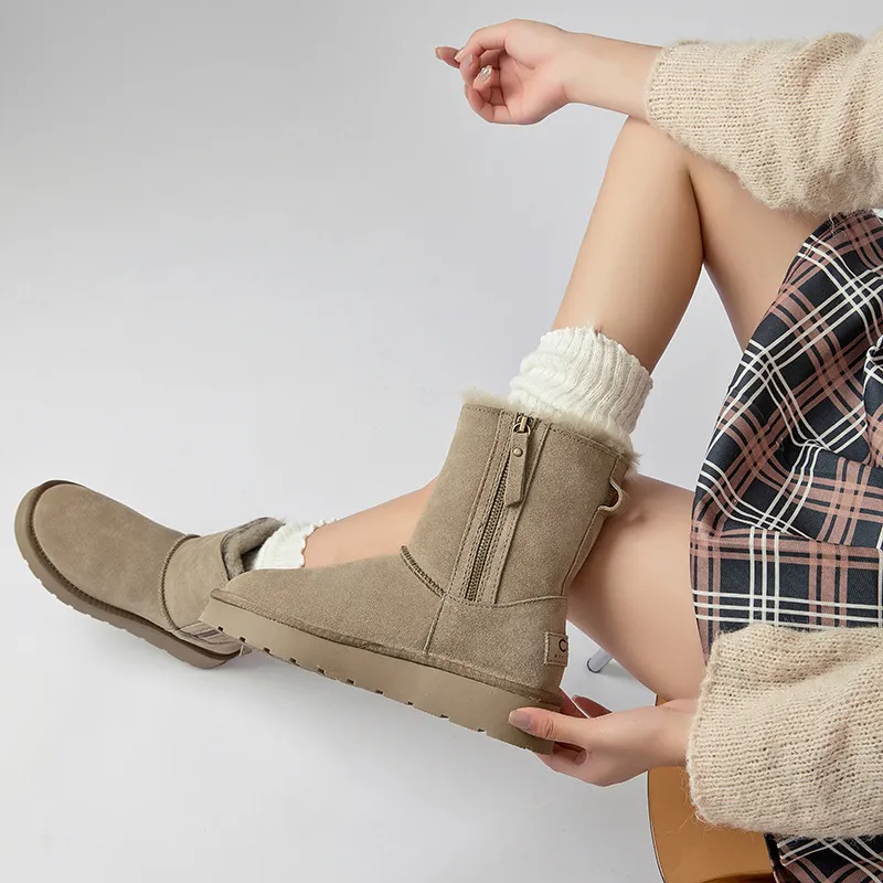 CE Designer Gratis Verzending Oxhide Betaalbare Winter Antislip Sneeuwlaarzen Met Dikke Pluche Katoenen Schoenen Vervaardigd_voghion.com