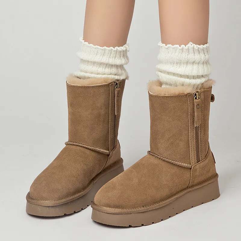 CE Designer Gratis Verzending Oxhide Betaalbare Winter Antislip Sneeuwlaarzen Met Dikke Pluche Katoenen Schoenen Vervaardigd_voghion.com