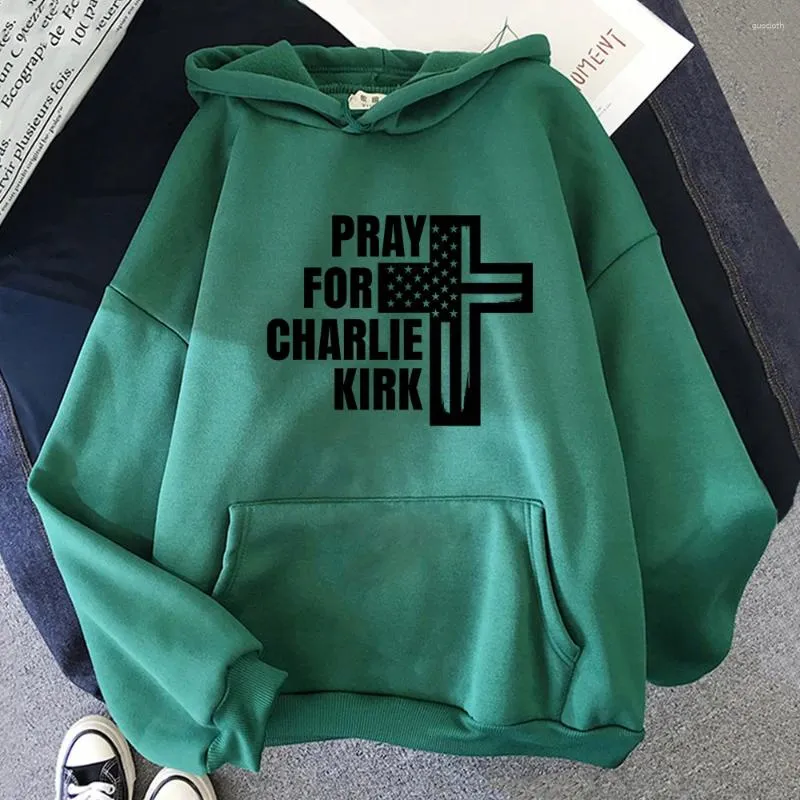 Women's Hoodies PRAYFOR Charlie Kirk Graphic Printing Soft Sweatshirts Long-sleeved Fleece Clothing Harajuku Pullovers