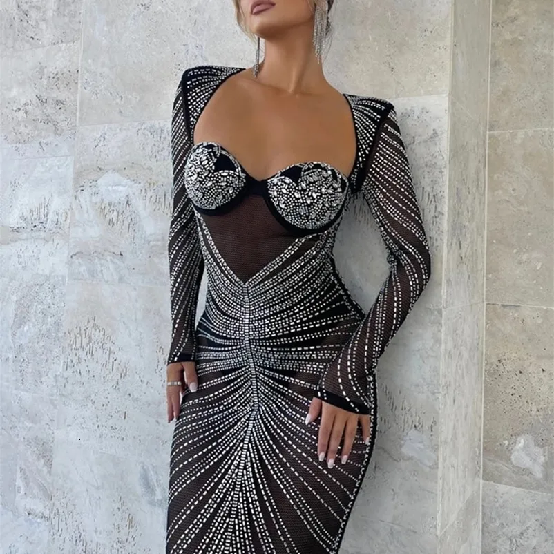 Mozision Glitter Mesh Maxi Dress Sheer Long Sleeve... From Kong02, $33.99 |  DHgate.Com