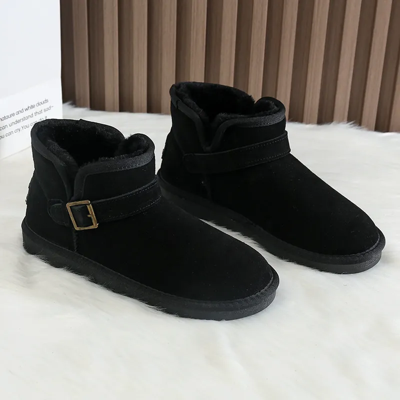 Premium Women's Winter Snow Boots In Black, Warm Plush Lining_voghion.com