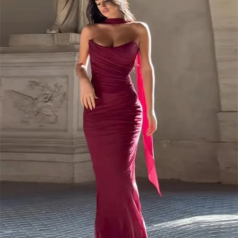 Ribbon mermaid skirt Rosy ribbon slit mermaid skirt(eme11008) – M