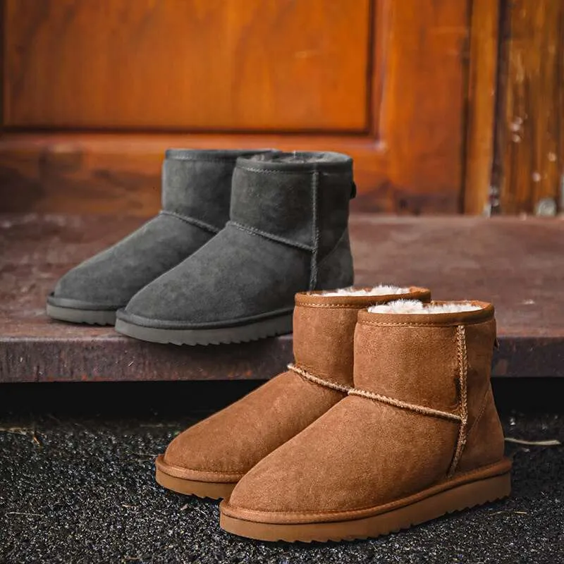 Sheepskin Thick-Soled Snow Boots For Women, Short Tube, Thickened Loafers, Warm And Fleece-Lined, Winter 2024 Cotton_voghion.com