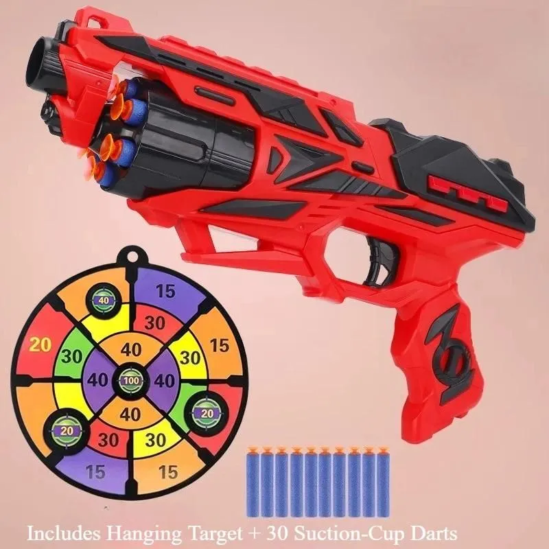 Boys Manual Soft Dart Gun, Safe Foam Bullet Blaster Toy Pistol for Kids ...