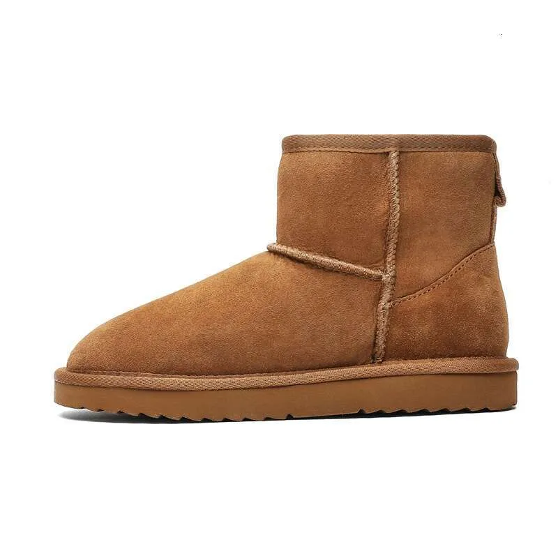 Sheepskin Thick-Soled Snow Boots For Women, Short Tube, Thickened Loafers, Warm And Fleece-Lined, Winter 2024 Cotton_voghion.com