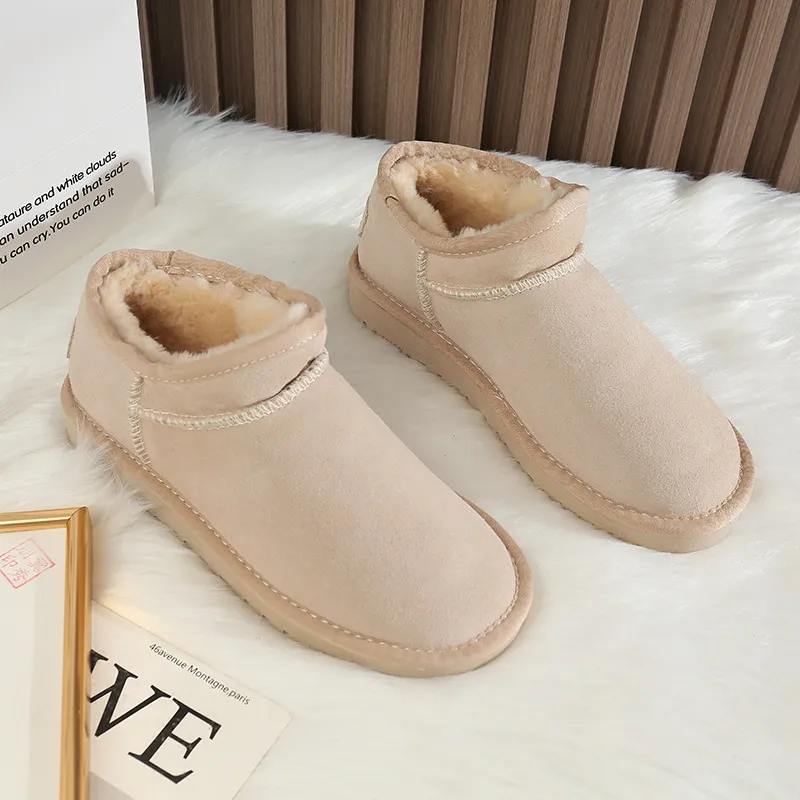 CE Designer Gratis Verzending Oxhide Betaalbare Winter Antislip Sneeuwlaarzen Met Dikke Pluche Katoenen Schoenen Valbestendig_voghion.com