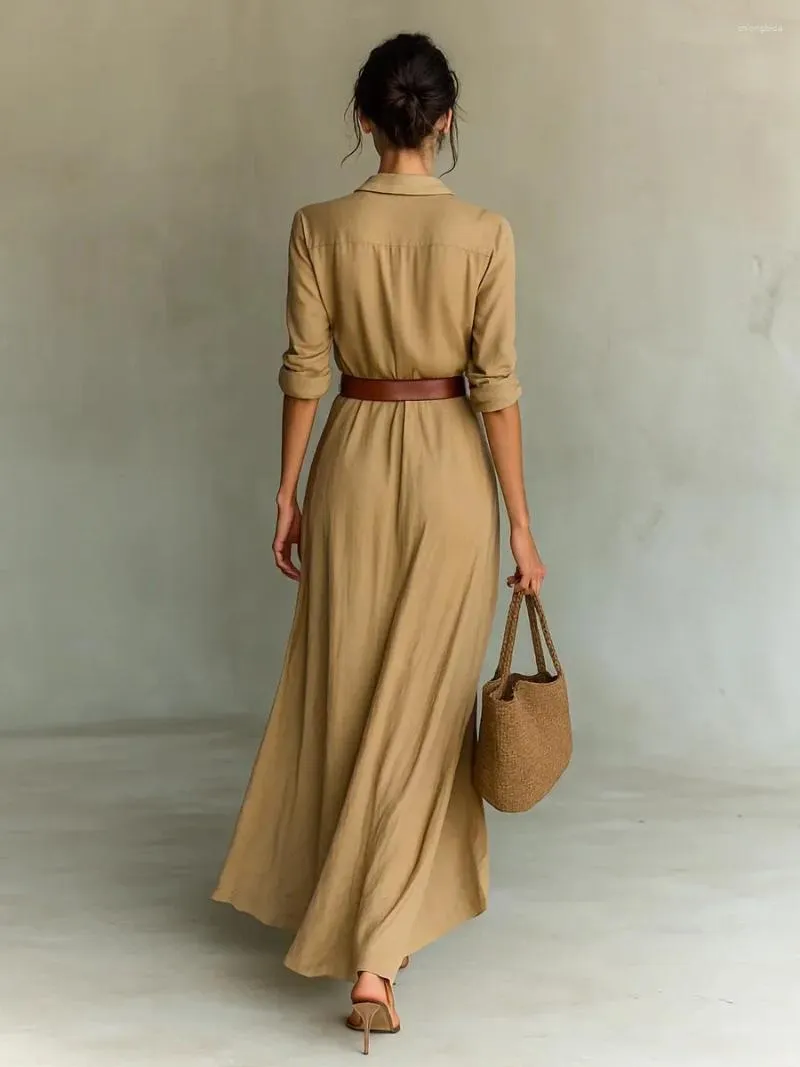 fendi dress cream - Women Casual Made of a lightweight CJBHNSNS03342-Brown-42 Dresses | Petite | Order Type:Meters