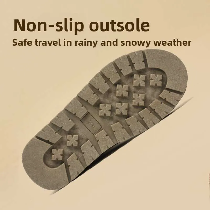 Sheepskin Thick-Soled Snow Boots For Women, Short Waterproof New Warm Fleece-Lined 2024 Winter Cotton Shoes_voghion.com