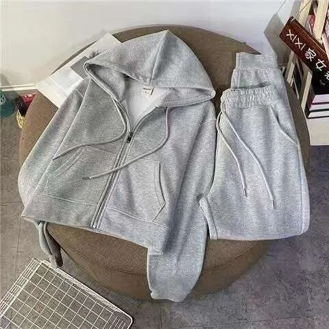 Damen-Sportbekleidung Frühling/Herbst: Sweatshirt und Hose, lässiges Lauf-Set 2024 – modisches Zweiteiler-Set_voghion.com