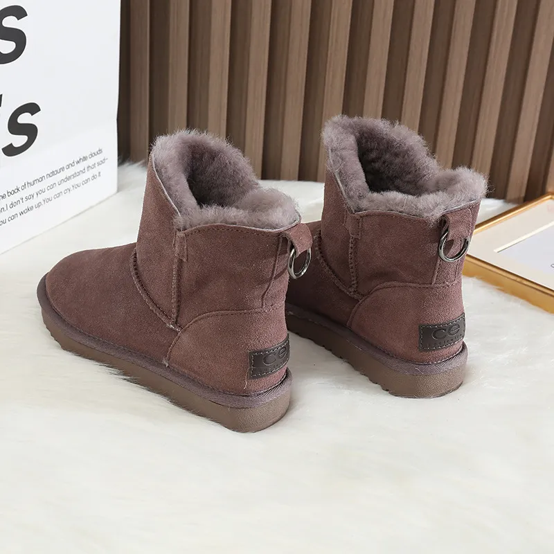 CE Designer Gratis Verzending Oxhide Betaalbare Winter Antislip Sneeuwlaarzen Met Dikke Pluche Katoenen Schoenen Opvouwbaar Wit_voghion.com