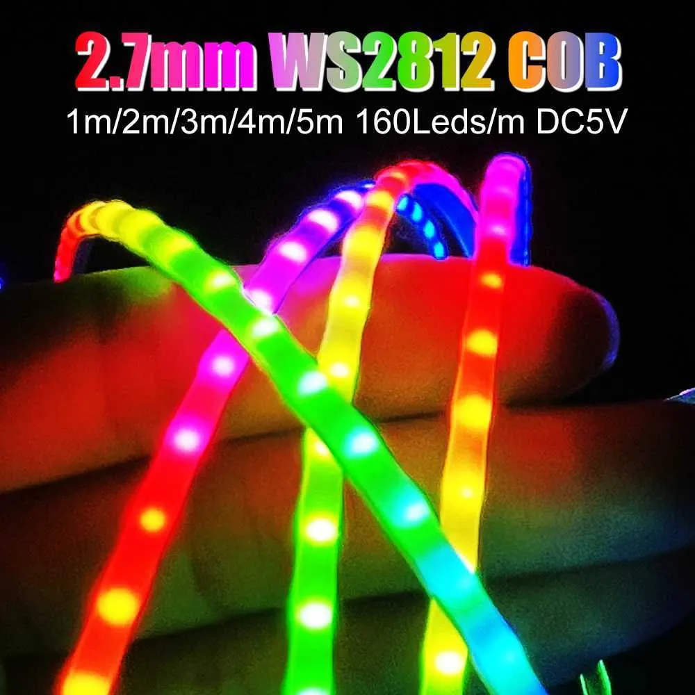 27mm WS2812B COB LED Strip DC5V Individually Addressable RGBIC Ultra ...