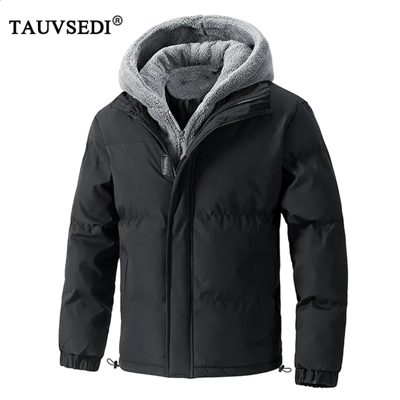 Winter Men's Thick Casual Hooded Parka Jacket Fleece Classic Outdoor ...