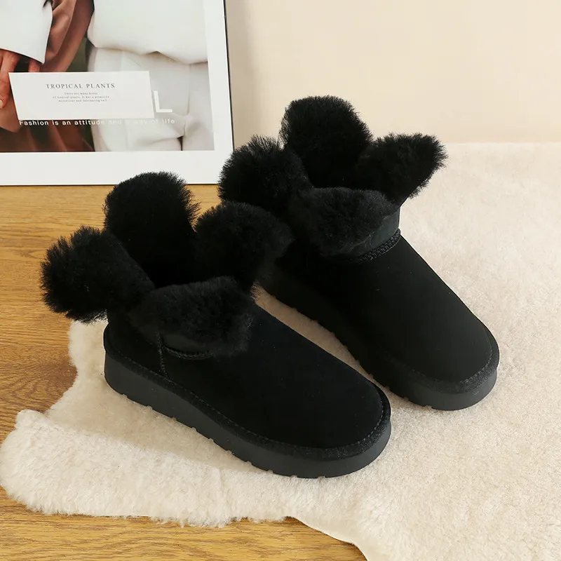 CE Designer Free Shipping Oxhide Affordable Winter Anti Slip Snow Boots With Thick Plush Cotton Shoes Stable_voghion.com