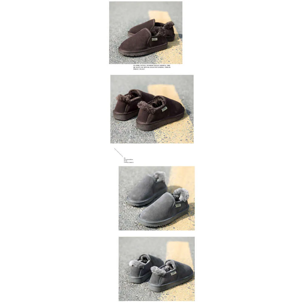 Genuine Leather For Women Short Boots Loafers Snow Cotton Shoes 2024 New Slip-On Thick Sole_voghion.com