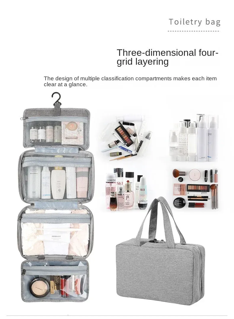 Travel Waterproof Folding Dry and Wet Separation Toiletry Bag Large ...