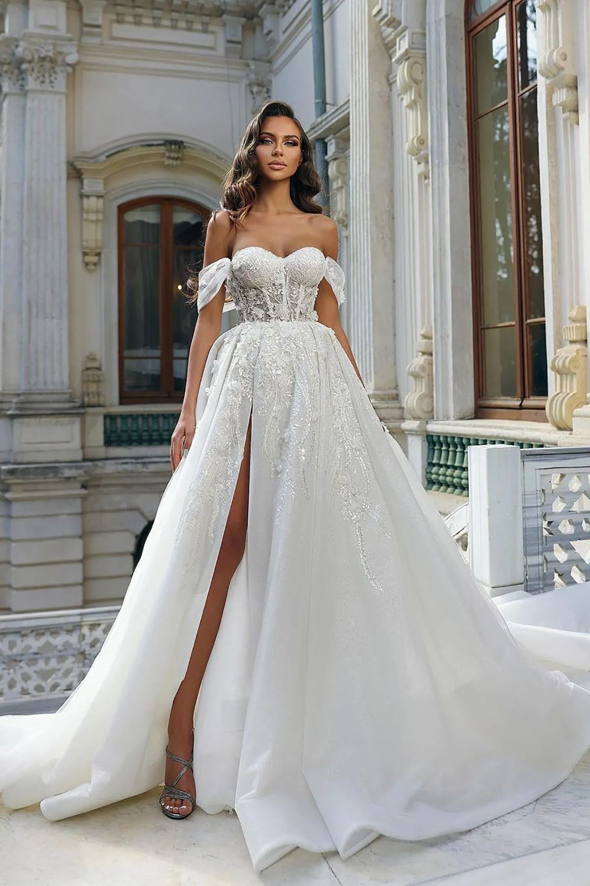 plus size elegant dresses for special occasions Elegant and simple satin off-shoulder white floor-length wedding dress –  PreppyDress