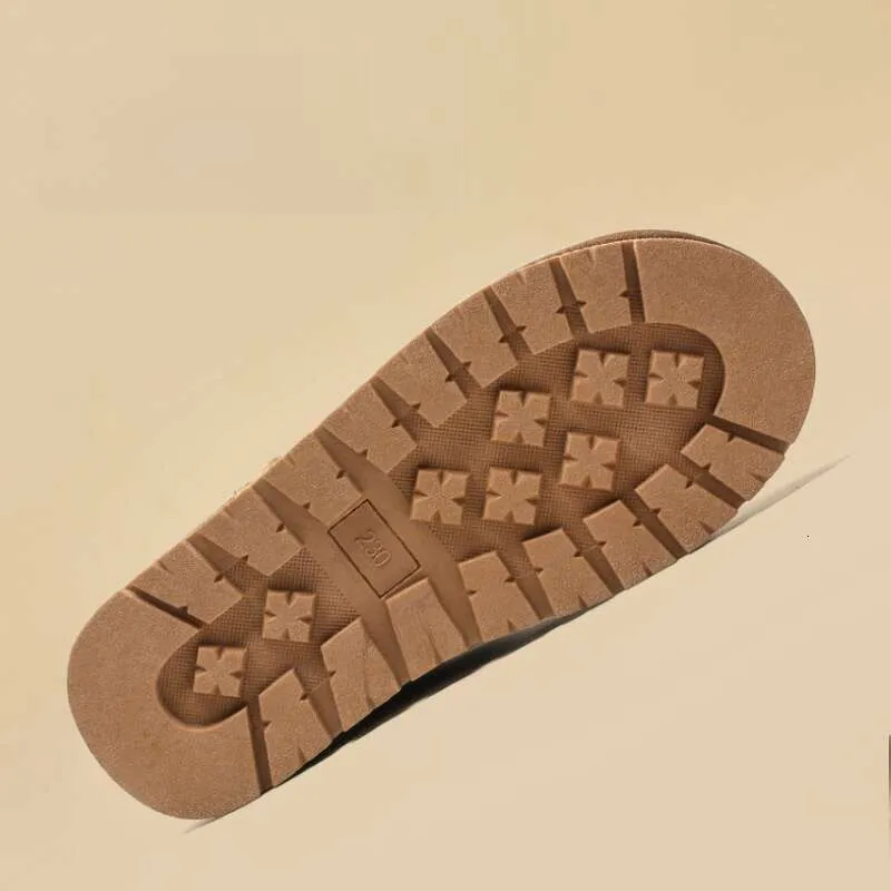 Sheepskin Thick-Soled Snow Boots For Women, Mid-Calf, Warm Fleece-Lined 2024 Winter New Cotton Shoes_voghion.com