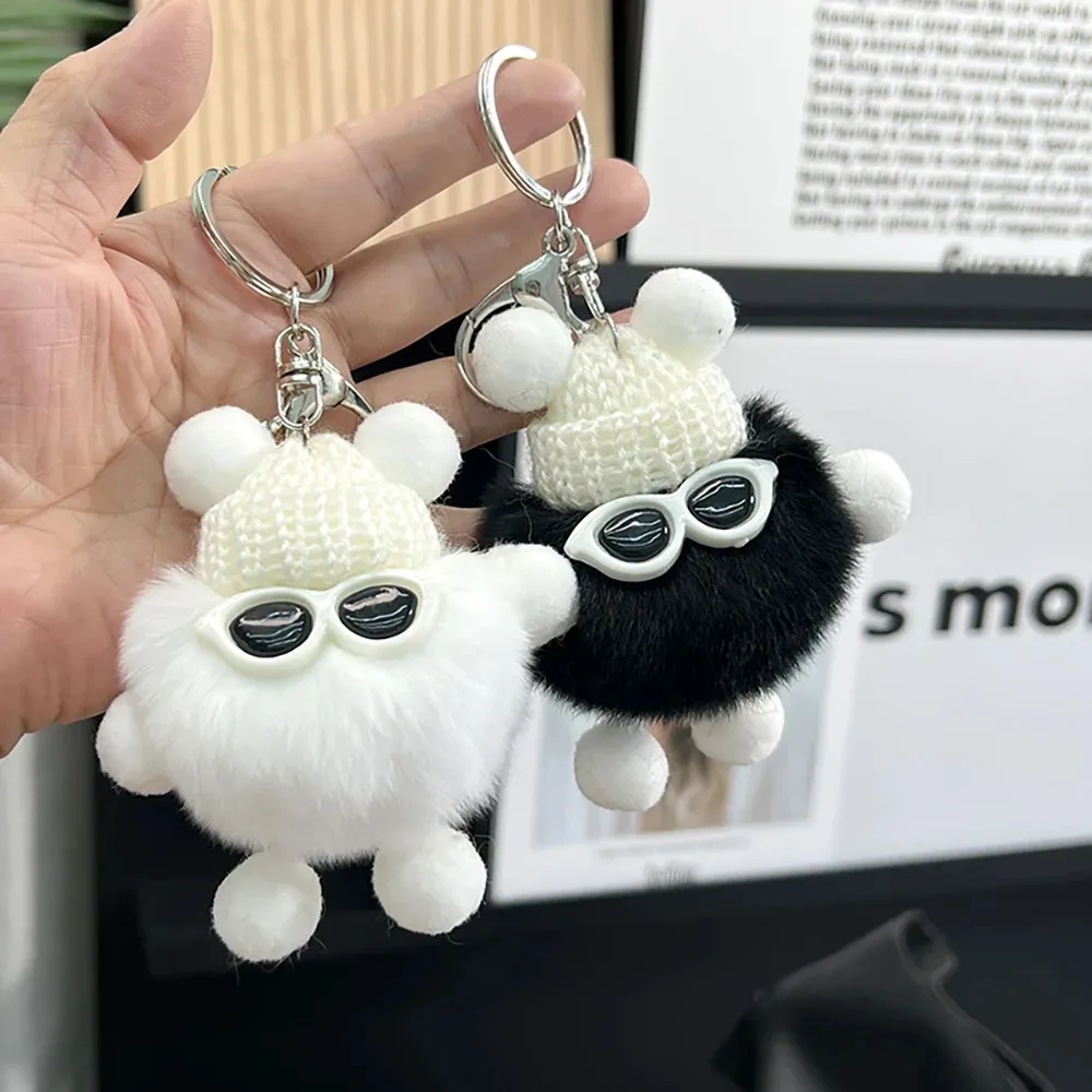 Rex Plush Rabbit Mini Rex Rabbit Plush Keychains Fluffy Pom Pom Bag Pendant And Car ...