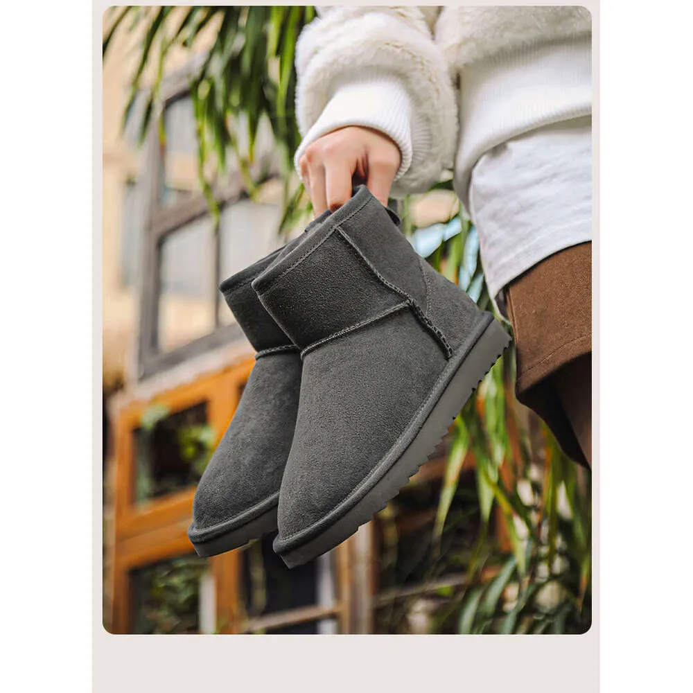 Sheepskin Thick-Soled Snow Boots For Women, Short Tube, Thickened Loafers, Warm And Fleece-Lined, Winter 2024 Cotton_voghion.com