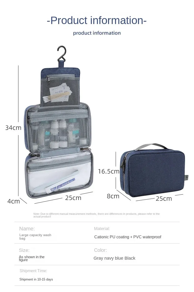 Travel Waterproof Folding Dry and Wet Separation Toiletry Bag Large ...