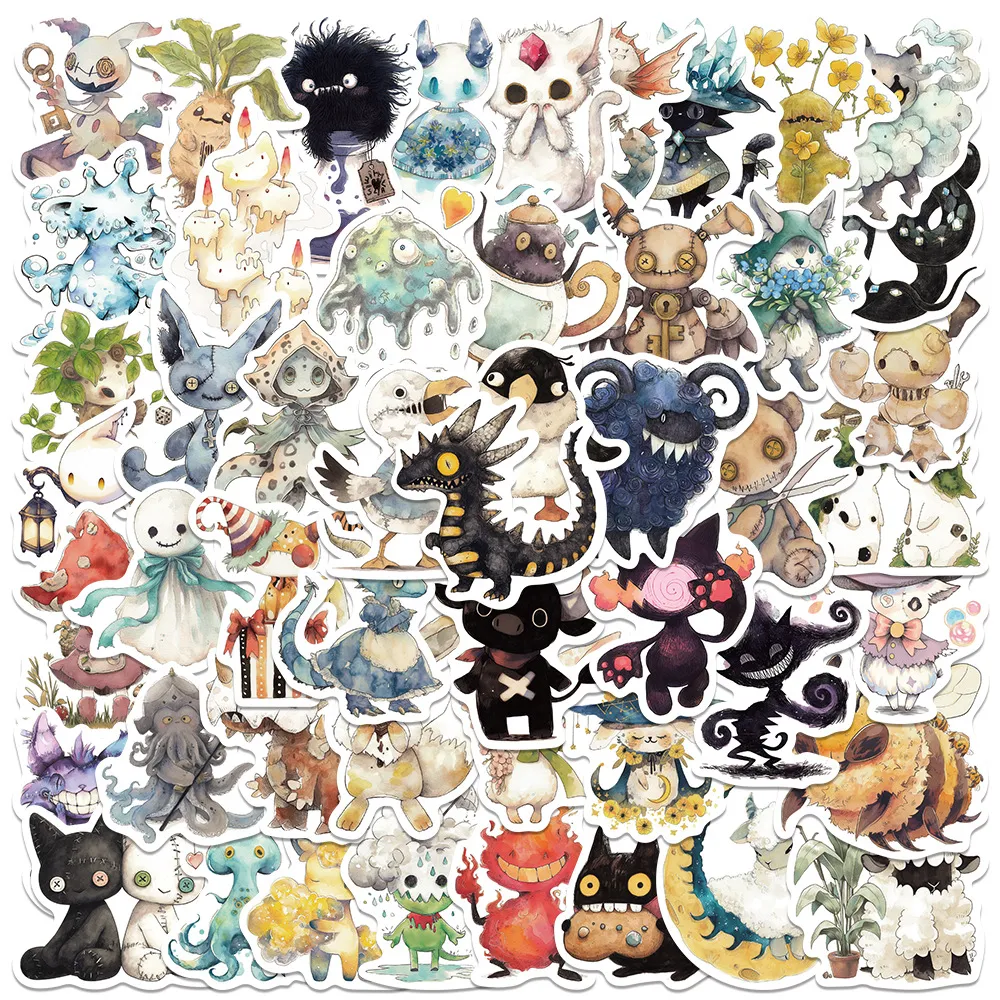 50 Absurd Fairy Tale Monster Cartoon Graffiti Stickers for DIY ...