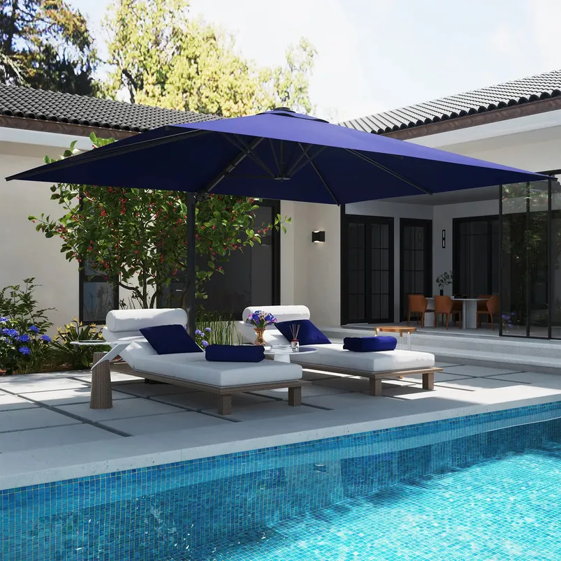 cool patio umbrella sunshade 10 ft double sided with base Make sure your outdoors is as cozily curated as your indoors with the expansive shade of this patio umbrella Waterproof Cantilever Umbrella