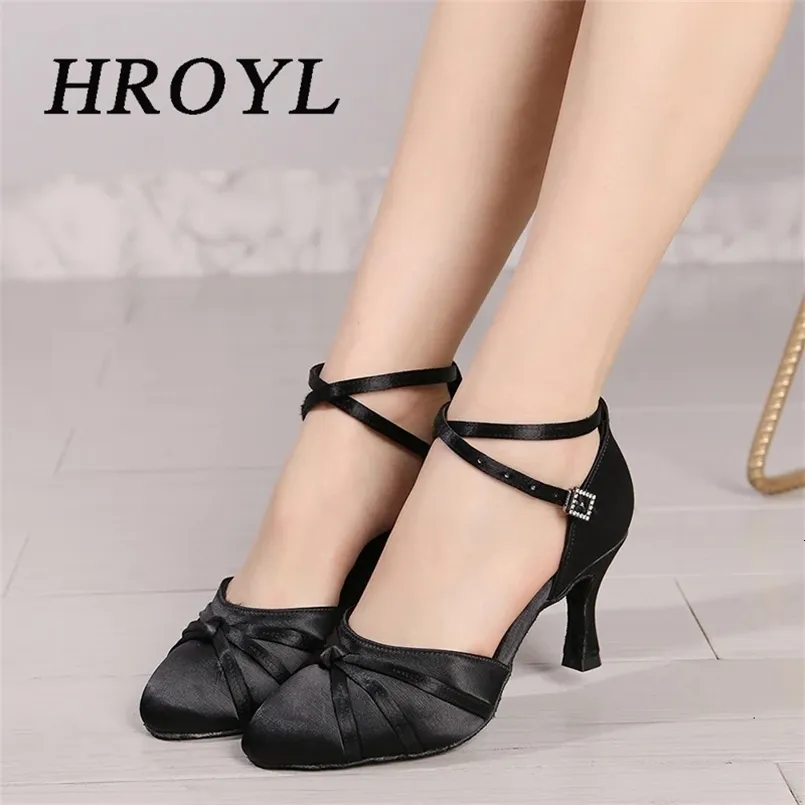 Scarpe Da Ballo Latine Eleganti E Alla Moda Da Donna, Altezza Del Tacco Di 5,5 Cm Per La Pratica Di Danza Al Coperto, Cinturino Alla Caviglia, Adatto Per Salsa, Tango, Samba, Nero